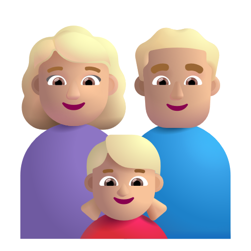 Famille - Femme: Peau Moyennement Claire, Homme: Peau Moyennement Claire, Fille: Peau Moyennement Claire
