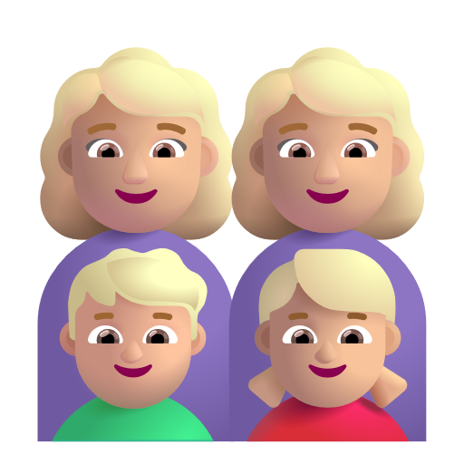 Famille - Femme: Peau Moyennement Claire, Femme: Peau Moyennement Claire, Garçon: Peau Moyennement Claire, Fille: Peau Moyennement Claire