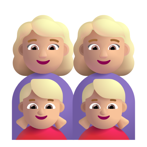 Famille - Femme: Peau Moyennement Claire, Femme: Peau Moyennement Claire, Fille: Peau Moyennement Claire, Fille: Peau Moyennement Claire