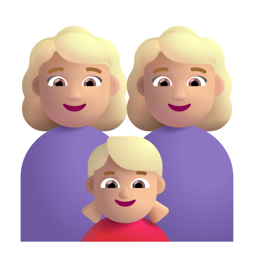 Famille - Femme: Peau Moyennement Claire, Femme: Peau Moyennement Claire, Fille: Peau Moyennement Claire