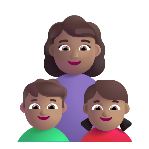 Famille - Femme: Peau Moyenne, Garçon: Peau Moyenne, Fille: Peau Moyenne