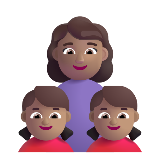 Famille - Femme: Peau Moyenne, Fille: Peau Moyenne, Fille: Peau Moyenne