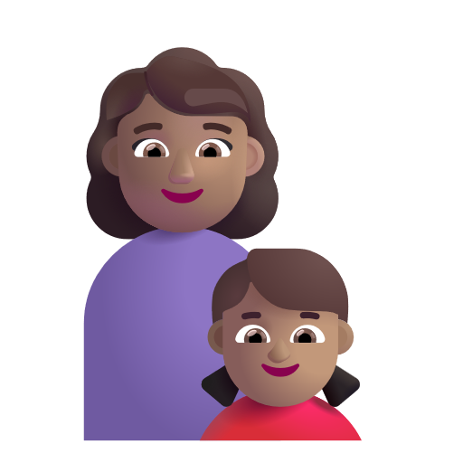 Famille - Femme: Peau Moyenne, Fille: Peau Moyenne