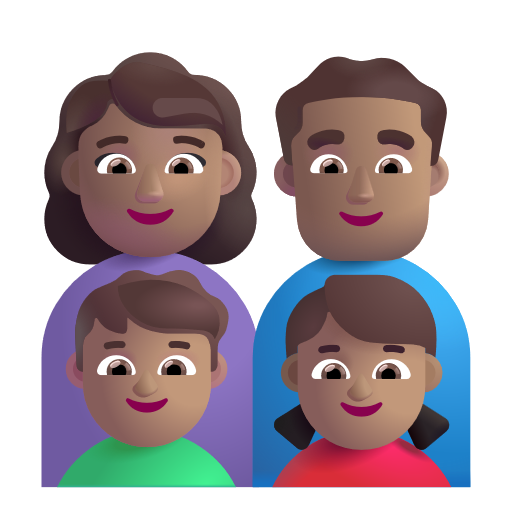 Famille - Femme: Peau Moyenne, Homme: Peau Moyenne, Garçon: Peau Moyenne, Fille: Peau Moyenne