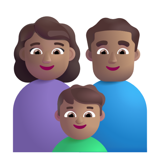 Famille - Femme: Peau Moyenne, Homme: Peau Moyenne, Garçon: Peau Moyenne