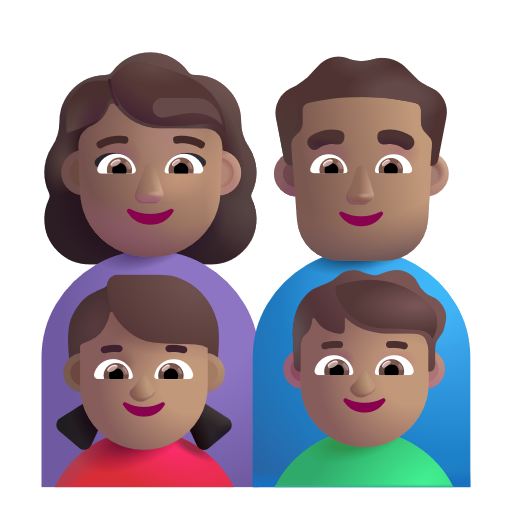 Famille - Femme: Peau Moyenne, Homme: Peau Moyenne, Fille: Peau Moyenne, Garçon: Peau Moyenne