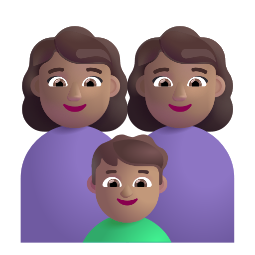 Famille - Femme: Peau Moyenne, Femme: Peau Moyenne, Garçon: Peau Moyenne