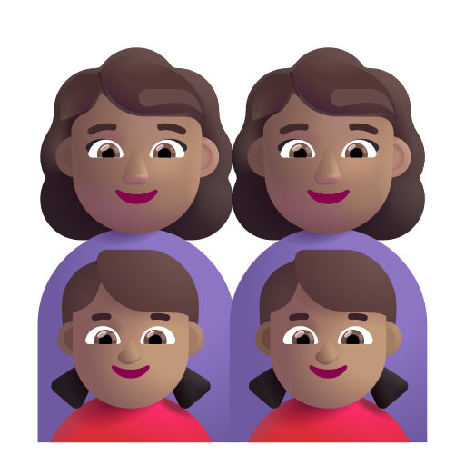 Famille - Femme: Peau Moyenne, Femme: Peau Moyenne, Fille: Peau Moyenne, Fille: Peau Moyenne