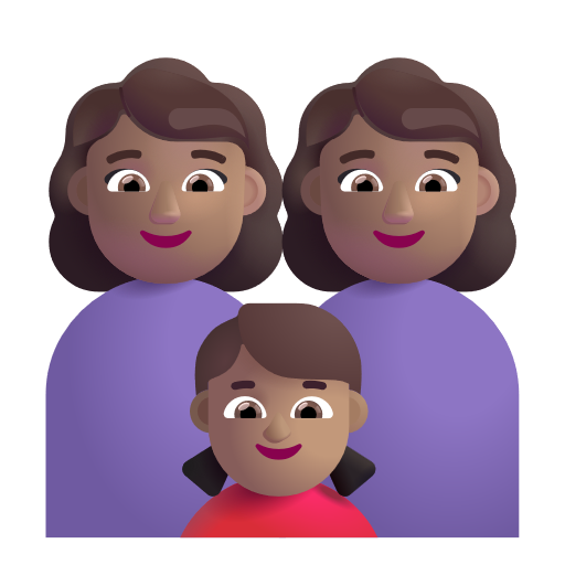Famille - Femme: Peau Moyenne, Femme: Peau Moyenne, Fille: Peau Moyenne