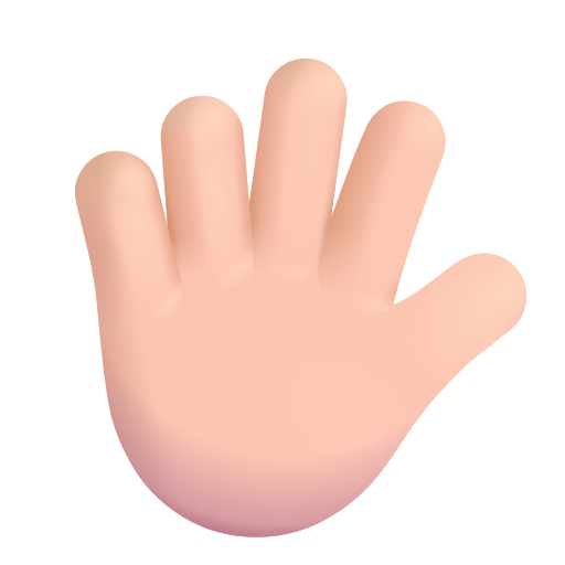 Main Levée Doigts Écartés: Peau Claire