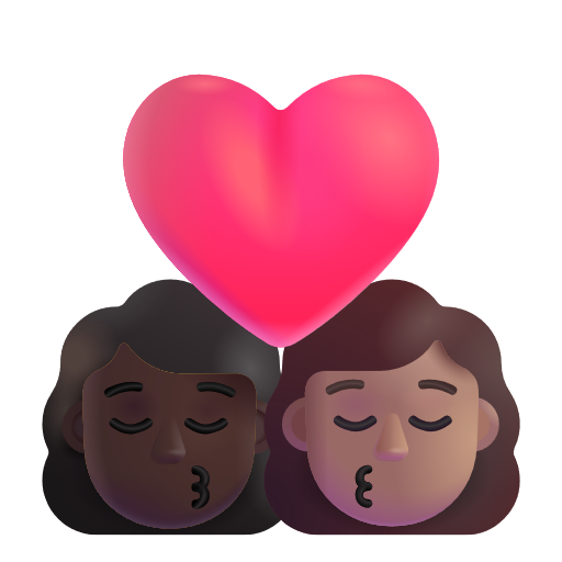 Baiser: Femme, Femme, Peau Foncée, Peau Moyenne
