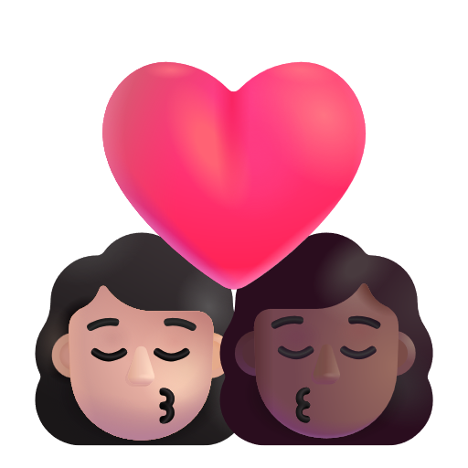 Baiser: Femme, Femme, Peau Claire, Peau Moyennement Foncée