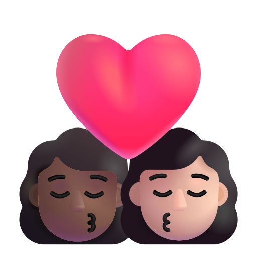 Baiser: Femme, Femme, Peau Moyennement Foncée, Peau Claire