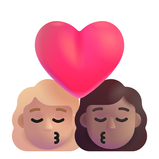 Baiser: Femme, Femme, Peau Moyennement Claire, Peau Moyenne