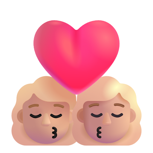 Baiser: Femme, Femme, Peau Moyennement Claire