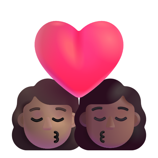 Baiser: Femme, Femme, Peau Moyenne, Peau Moyennement Foncée