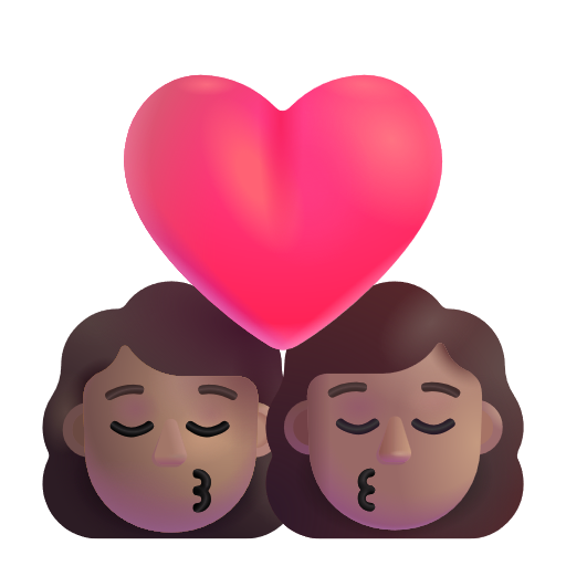 Baiser: Femme, Femme, Peau Moyenne