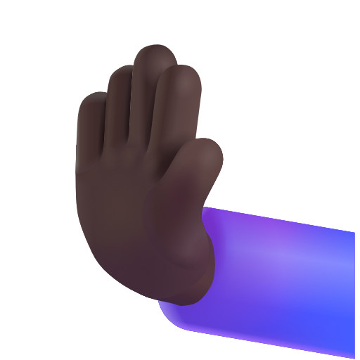 Main poussant vers la gauche: Peau Foncée