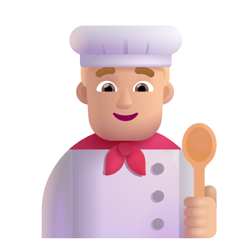Cuisinier: Peau Moyennement Claire
