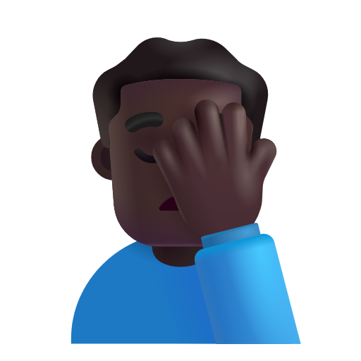 Homme Avec La Paume Sur Le Visage: Peau Foncée