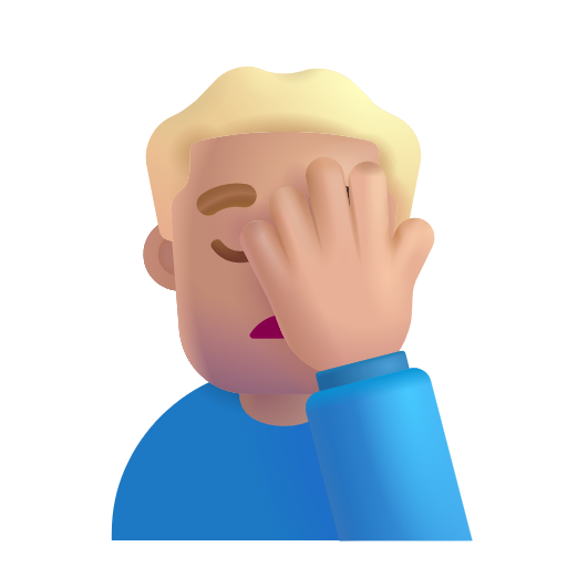 Homme Avec La Paume Sur Le Visage: Peau Moyennement Claire