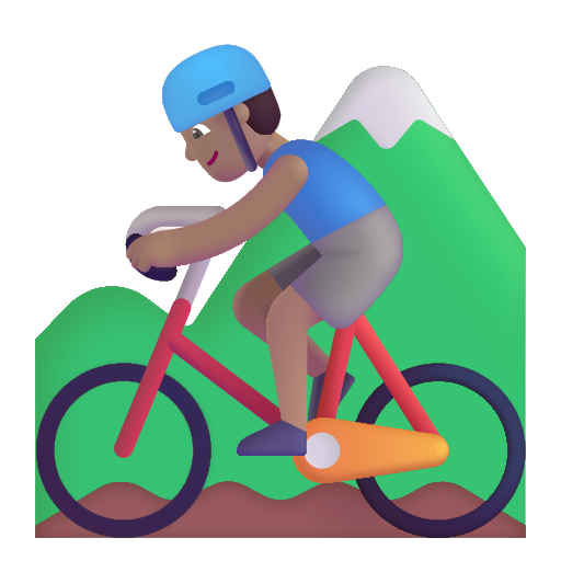 Homme En VTT: Peau Moyenne