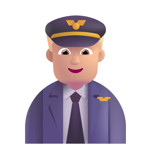 Pilote Homme: Peau Moyennement Claire