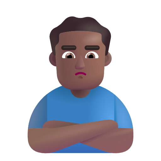 Homme Qui Boude: Peau Moyennement Foncée