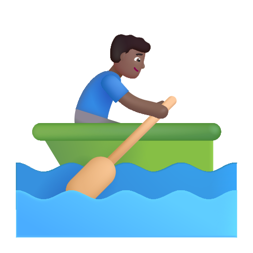 Rameur Dans Une Barque: Peau Moyennement Foncée