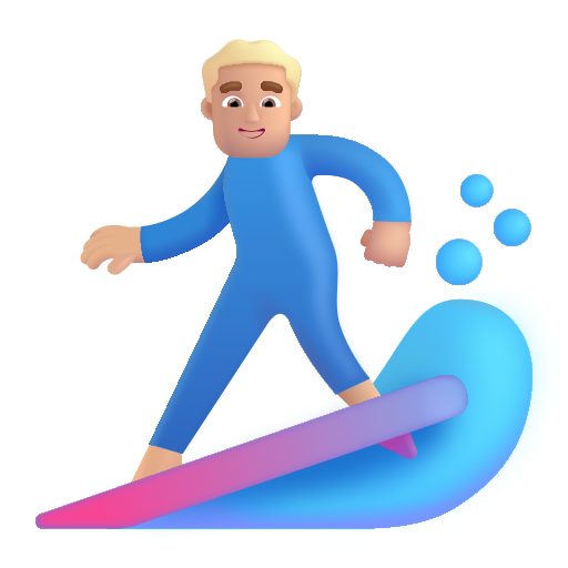 Surfeur: Peau Moyennement Claire