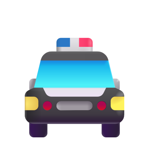 Voiture De Police De Face Voiture De Police De Face