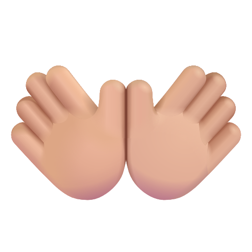 Mains Ouvertes: Peau Moyennement Claire