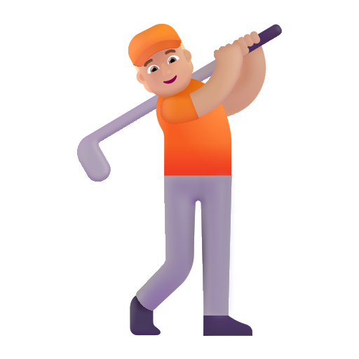 Joueur De Golf: Peau Moyennement Claire