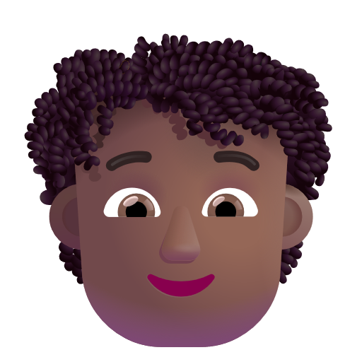 Personne: Peau Moyennement Foncée, Cheveux Bouclés