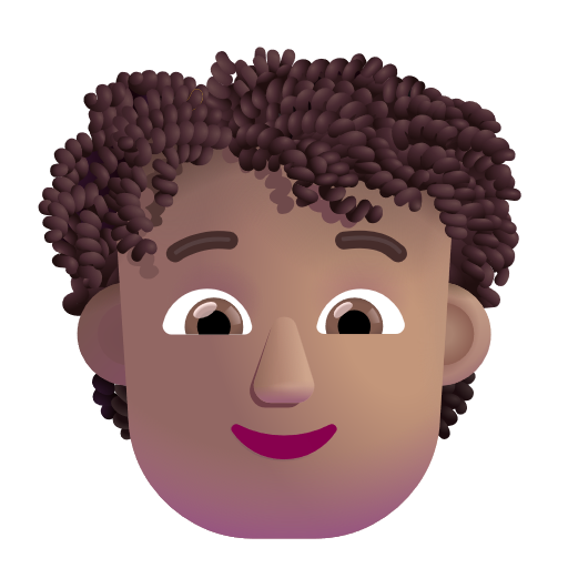 Personne: Peau Moyenne, Cheveux Bouclés