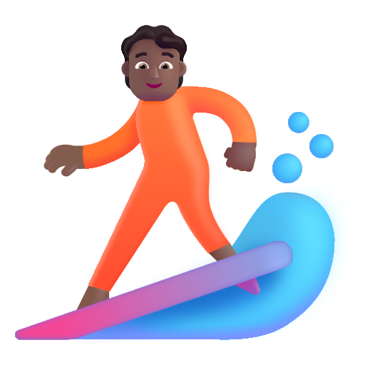 Personne Faisant Du Surf: Peau Moyennement Foncée
