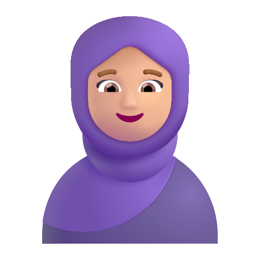 Femme Avec Foulard: Peau Moyennement Claire