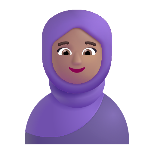 Femme Avec Foulard: Peau Moyenne