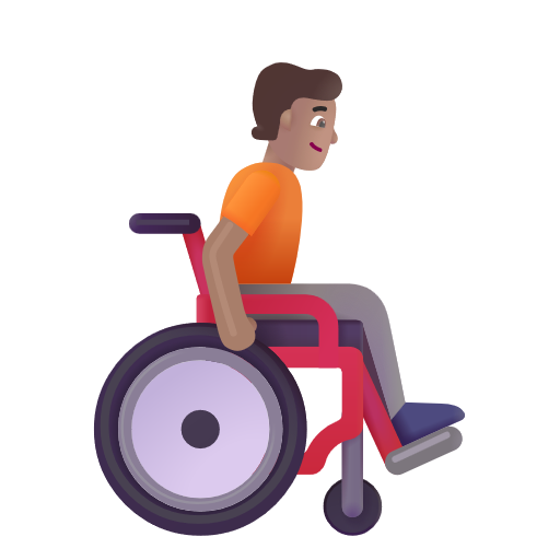 Personne En Fauteuil Roulant Manuel: Peau Moyenne, Orienté à Droite
