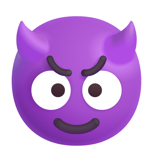 Visage Souriant Avec Des Cornes