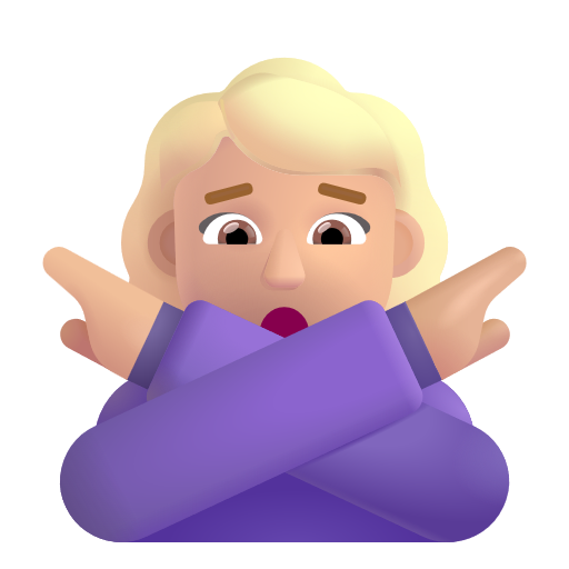 Femme Faisant Un Geste D’Interdiction: Peau Moyennement Claire