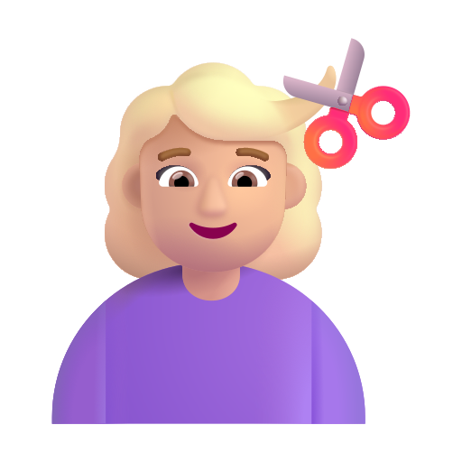 Femme Qui Se Fait Couper Les Cheveux: Peau Moyennement Claire