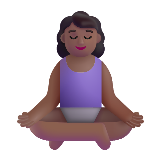 Femme Dans La Posture Du Lotus: Peau Moyennement Foncée