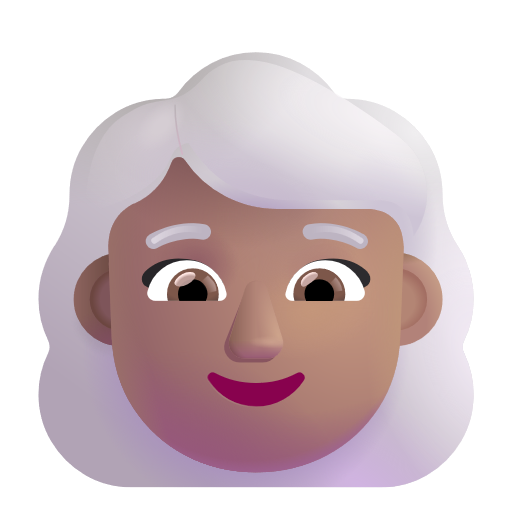 Femme: Peau Moyenne, Cheveux Blancs