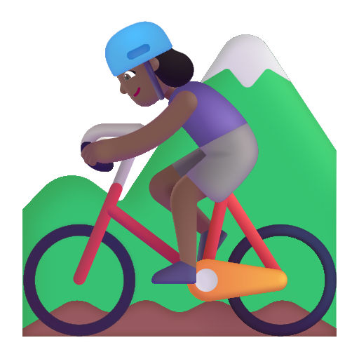 Femme En VTT: Peau Moyennement Foncée