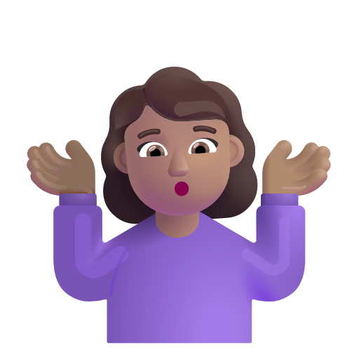 Femme Qui Hausse Les Épaules: Peau Moyenne