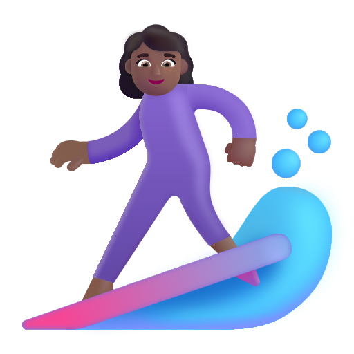 Surfeuse: Peau Moyennement Foncée