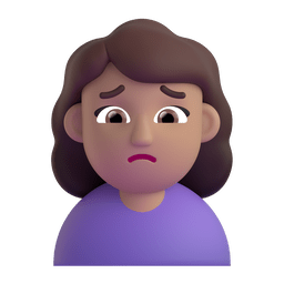 नाक–भौं चढ़ाई महिला: मध्यम रंग की त्वचा