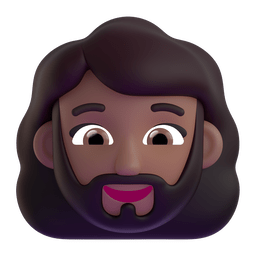 महिला: मध्यम-गहरे रंग की त्वचा, दाढ़ी
