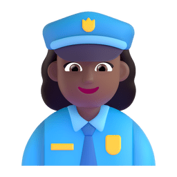 महिला पुलिस अधिकारी: मध्यम-गहरे रंग की त्वचा